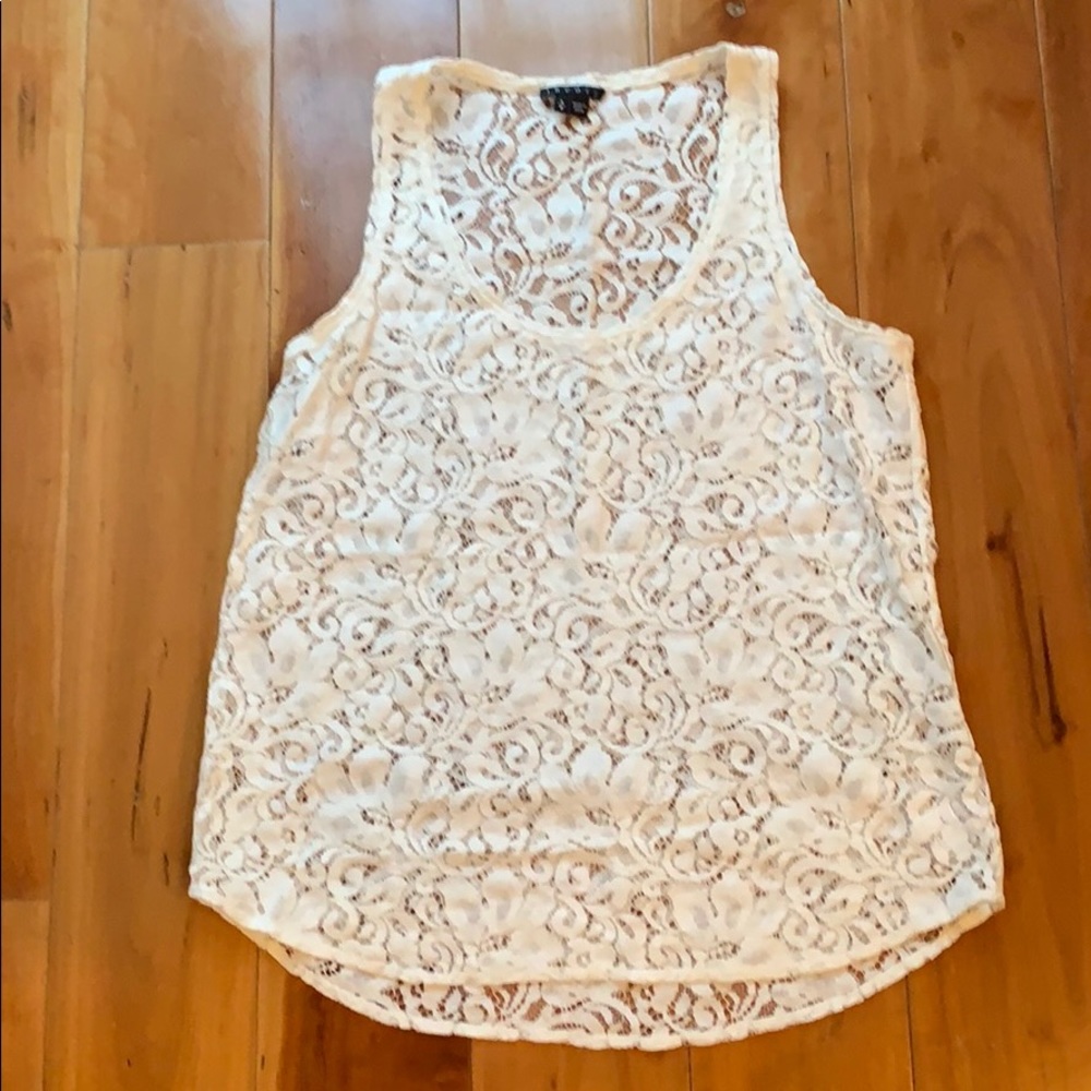 Theory white lace tank top